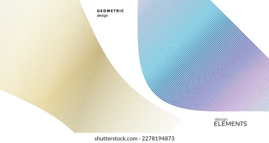 Establecer el elemento de diseño de colores de líneas abstractas en el fondo blanco de las ondas. Vector Illustration eps 10 para grunge y elegante tarjeta de visita, folleto de impresión, volante, banners, carteles, portada, etiqueta, tela
