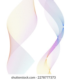 Set Abstract lines colors design element on white background of waves. Vector Illustration eps 10 for grunge elegant business card, print brochure, flyer, banners, cover book, label, fabric
