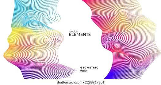 Legen Sie abstrakte Linien Farben Design Element auf weißem Hintergrund der Wellen. Vektorgrafik eps10 für farbige, elegante Visitenkarte, Druckbroschüre, Flyer, Banner, Coverbook, Label, Stoff
