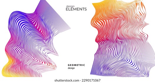 Legen Sie abstrakte Linien Farben Design Element auf weißem Hintergrund der Wellen. Vektorgrafik eps10 für farbige, elegante Visitenkarte, Druckbroschüre, Flyer, Banner, Coverbook, Label, Stoff

