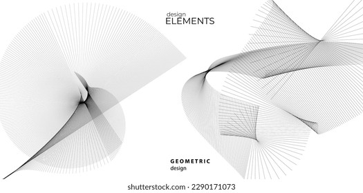 Establecer el elemento de diseño de colores de líneas abstractas en el fondo blanco de las ondas. Vector Illustration eps 10 para grunge y elegante tarjeta de visita, folleto de impresión, volante, banners, carteles, portada, etiqueta, tela

