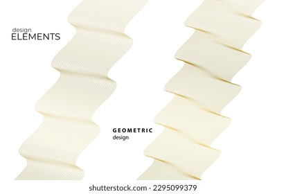 Set Abstract lines colors design element on white background of waves. Vector Illustration eps 10 for grunge elegant business card, print brochure, flyer, banners, cover book, label, fabric
