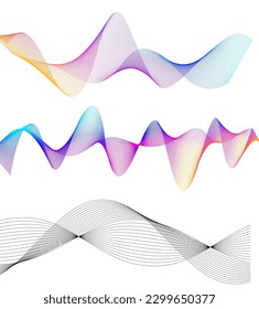 Legen Sie abstrakte Linien Farben Design Element auf weißem Hintergrund der Wellen. Vektorgrafik eps10 für farbige, elegante Visitenkarte, Druckbroschüre, Flyer, Banner, Coverbook, Label, Stoff
