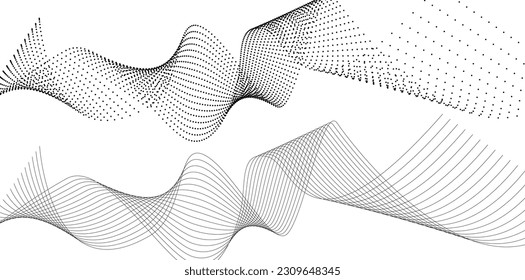 Set Abstract lines colors design element on white background of waves. Vector Illustration eps 10 for grunge elegant business card, print brochure, flyer, banners, cover book, label, fabric
