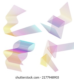 Set Abstract lines design element on white background of angle waves. Vector Illustration eps 10 for grunge elegant business card, print brochure, flyer, banners, cover book, label, fabric