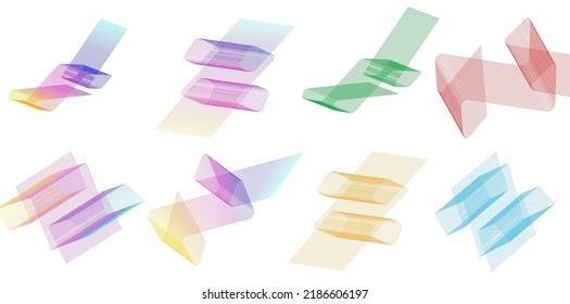 Set Abstract lines design element on white background of angle waves. Vector Illustration eps 10 for grunge elegant business card, print brochure, flyer, banners, cover book, label, fabric