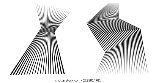 Set Abstract lines monochrome design element on white background of waves. Vector Illustration eps 10 for grunge elegant business card, print brochure, flyer, banners, cover book, label, fabric
