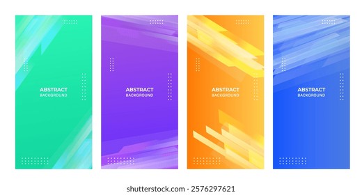 Set abstract liquid backgrounds with gradient mesh and vibrant color blending effects. ideal for web covers, advertisements, banners, posters, brochures, and flyers. Vector image in EPS format.