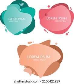 Set of abstract liquid banner with fun color