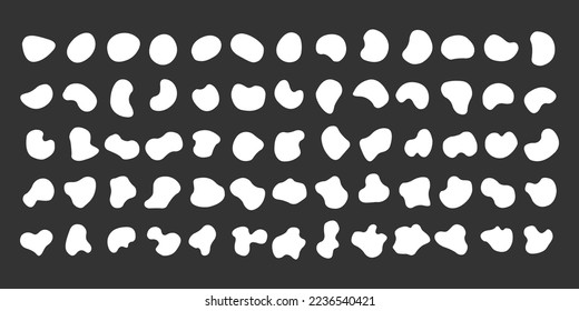 Set of abstract liquid forms and fluid shapes. Organic blobs . vector illustration