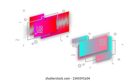 Set abstract liquid geometric shape. fluid gradient design banner, card, brochure. Isolated waves. Trendy minimal modern design isolated background. Abstract geometric lines patterns composition set