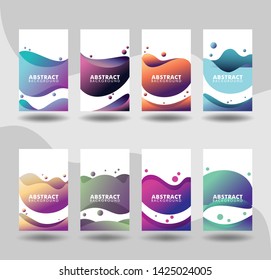 set of abstract liquid gradient banner