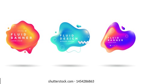 Set of abstract liquid shape. Fluid gradients banner design. Isolated dynamical art form. Set of abstract liquid shape. Fluid gradients banner design. Isolated dynamical art form.