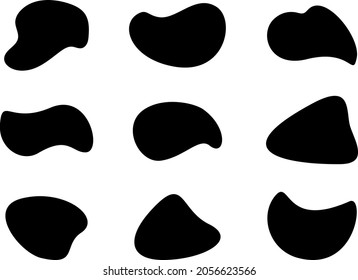 Set abstrakter flüssiger Form Moderne grafische Elemente. Werbeformen. Vorlage für das Logo