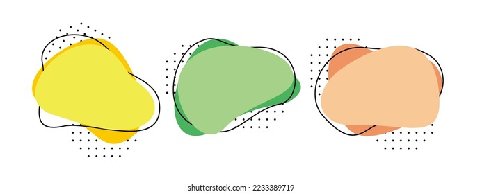 set of abstract liquid shape. modern dynamic colored element. fluid banner with geometric shape vector illustration.