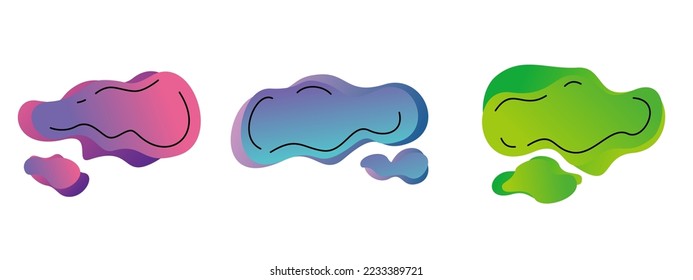 conjunto de forma líquida abstracta. elemento moderno de color dinámico. banner de fluido con ilustración vectorial de forma geométrica.
