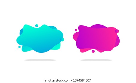 Set Abstract Liquid Shape Vector. Fluid Design. Modern Abstract Gradient Shapes For Sale Promotion, Discount Title Frame.