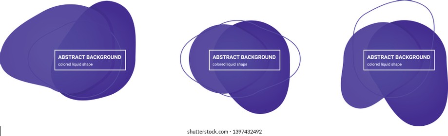 Set of abstract liquid shapes background teplates in Purple-Heart, Daisy-Bush colors for banners, flyers, websites, brochures etc.