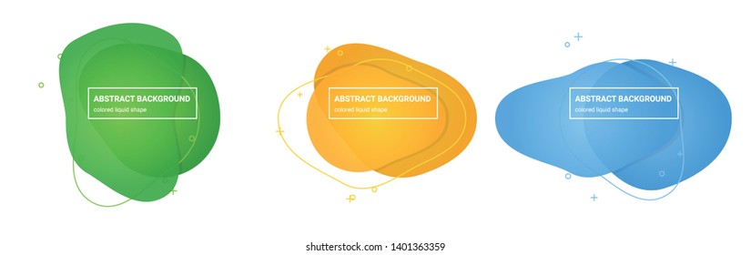 Set of abstract liquid shapes background templates in Light-Atlantis, Light-Apple, Light-My-Sin, Light-Sunglow, Light-Picton-Blue, Light-Jordy-Blue gradients colors for logo, flyer, website etc.