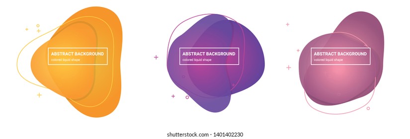 Set of Abstract liquid shapes Background Templates in Pink-Salmon, Tapestry, Medium-Red-Violet, Royal-Purple, Tree-Poppy, Sunglow Gradients Colors for Logo, Flyer, Website etc.