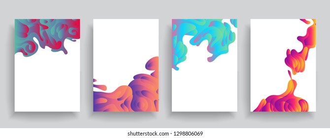 Set of abstract liquid shapes in brochure design. Vector design business cards