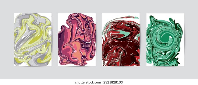 Set of abstract liquid shapes in brochure design. Vector design business cards. Business presentation vector A4 vertical orientation front page mock up set. Corporate report cover abstract geometric 