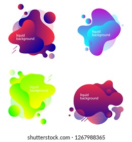 Set of abstract liquid shapes. Fluid design. 