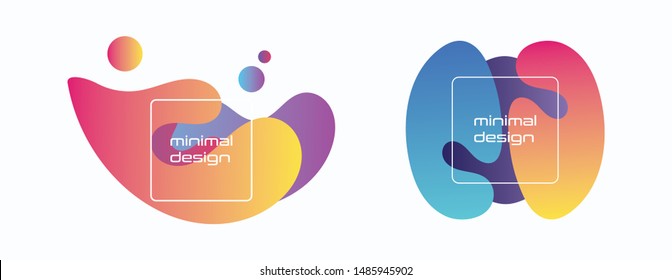 Set of Abstract Liquid Shapes. Fluid background with gradient waves. Great for mobile app, web design, banner, presentation, etc.