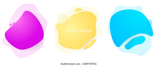 Set of Abstract Liquid Shapes. Modern Fluid Design for Minimal Banner, Logo, or Social Media Post. Futuristic Trendy Design Elements.