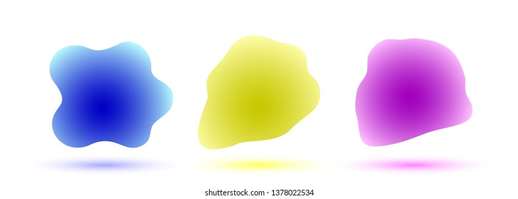 Set of abstract liquid shapes. Modern banners of flud flow waves. Vector illustration.