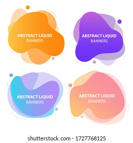 Set of abstract liquid shapes modern graphic elements. Abstract colorful blobs set