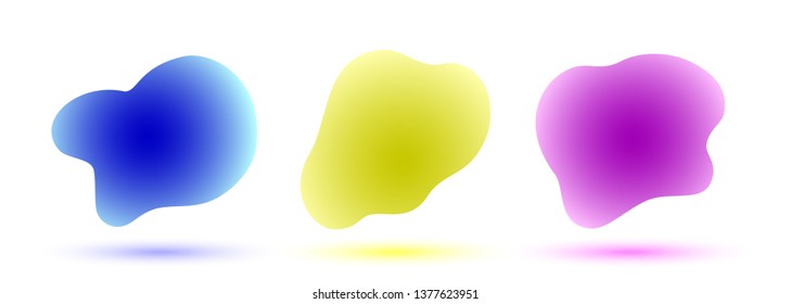 Set of abstract liquid shapes on white background. Modern banners of flud flow waves. Vector illustration.