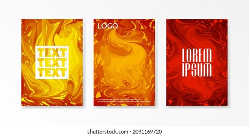 A set of abstract liquid textures with a golden hue for posters, banners, flyers, etc. Vector format.