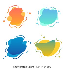 Set of abstract liquid with various colors,Modern vector template suitable for web,print design,flyer or presentation.vector template