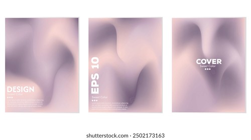 Set of abstract liquid wave backgrounds. gradient color. The effect of combining dark and light colors. Modern design template for web cover, advertising banner, poster, brochure, flyer. EPS vector im