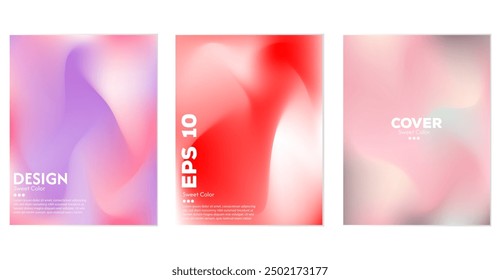 Set of abstract liquid wave backgrounds. gradient color. The effect of combining dark and light colors. Modern design template for web cover, advertising banner, poster, brochure, flyer. EPS vector im