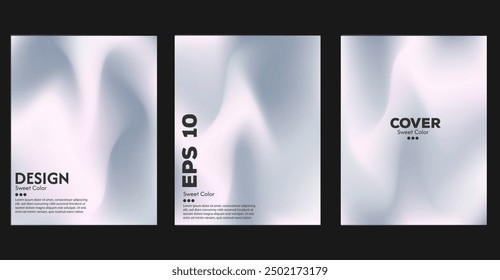 Set of abstract liquid wave backgrounds. gradient color. The effect of combining dark and light colors. Modern design template for web cover, advertising banner, poster, brochure, flyer. EPS vector im