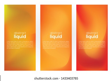 set of abstract liquid wave wallpaper design with trendy and modern style