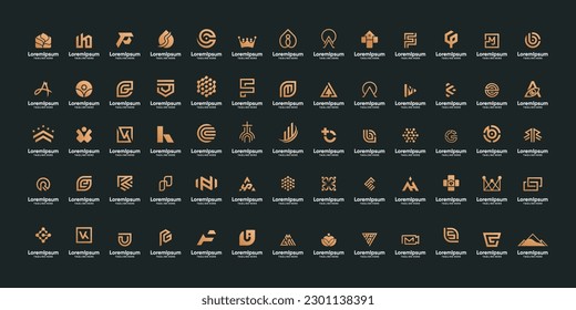 Set of abstract logo bundle collection