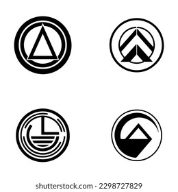 A set of abstract logo designs, each unique in shape, perfect for a modern brand that wants to stand out