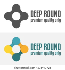 Set of abstract logo, emblem, label or logotype elements for business, print or sticker