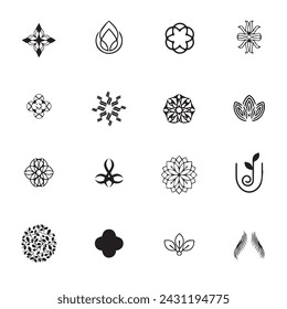 set of abstract logo icons