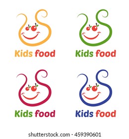 Set of abstract logo with kids bib. Vector illustration