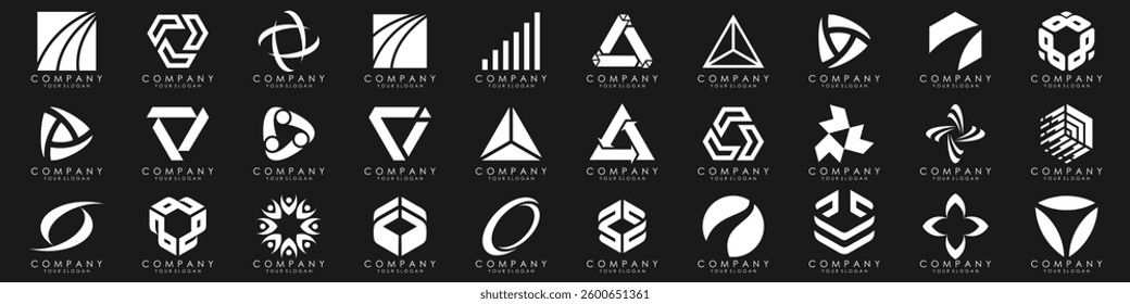 set of Abstract logos collection. Geometrical abstract logos. vector illustration