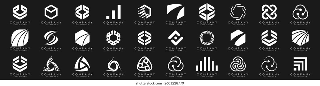 set of Abstract logos collection. Geometrical abstract logos. vector illustration