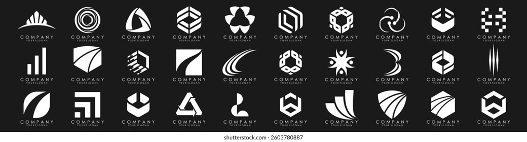 set of Abstract logos collection. Geometrical abstract logos. vector illustration