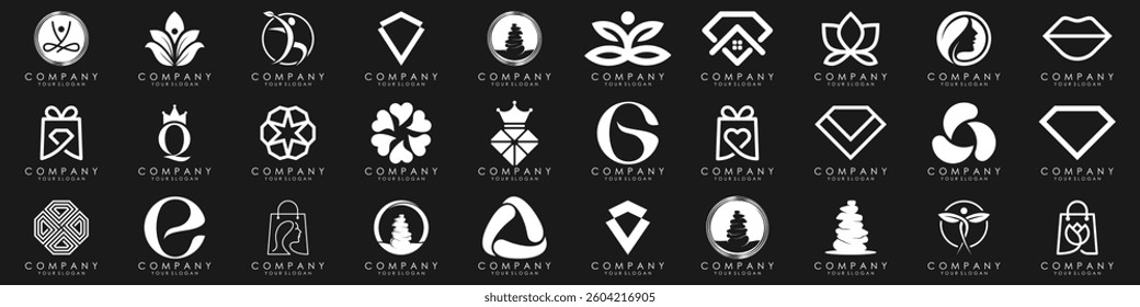 set of Abstract logos collection. Geometrical abstract logos. vector illustration