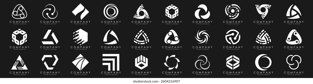 set of Abstract logos collection. Geometrical abstract logos. vector illustration