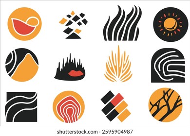 Set of abstract logos and emblems. Vector design elements for your business