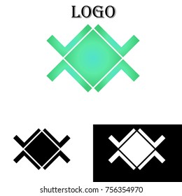 set of abstract logos in gradient and black white version